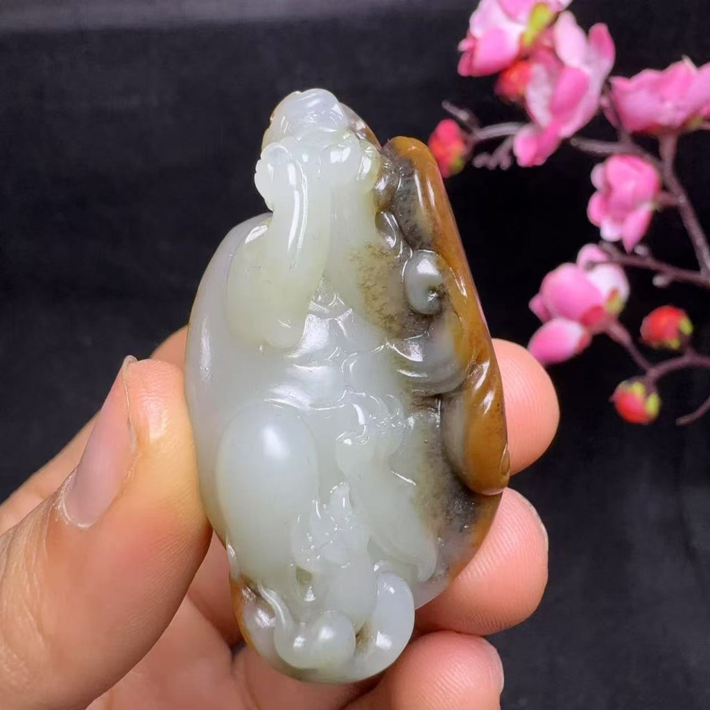 和田玉籽料挂件龙龟手把件（43.4g）