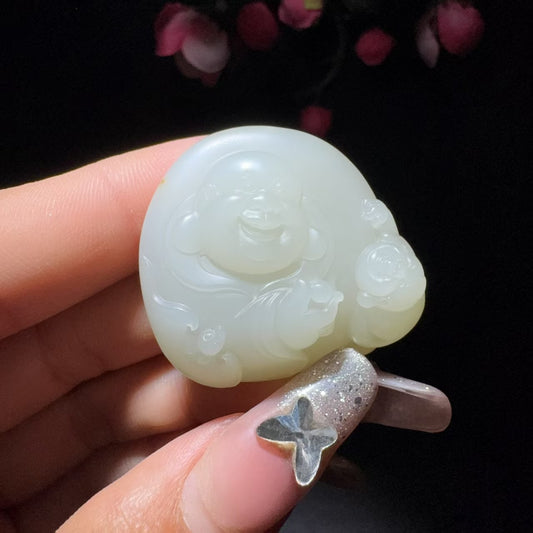 和田玉籽料挂件佛公（25.5g）