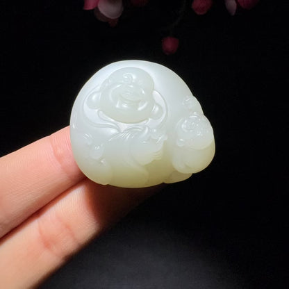 和田玉籽料挂件佛公（25.5g）