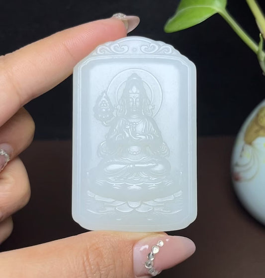 和田羊脂玉观音挂件（54.0g）