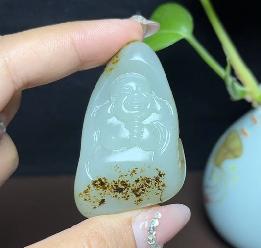 和田玉籽料佛公挂件（43.5g）