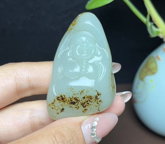 和田玉籽料佛公挂件（43.5g）