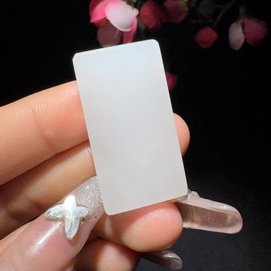 和田玉白玉平安牌挂件（15.4g）