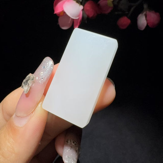 和田玉白玉平安牌挂件（15.4g）