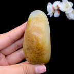 和田玉-聚黄皮青白肉籽料手把件（230克）