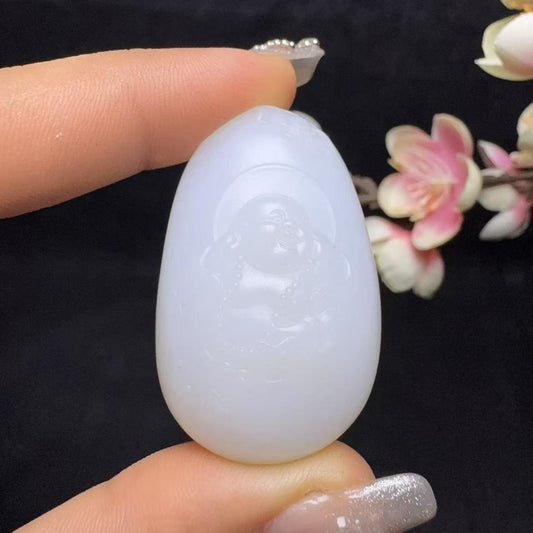 和田玉白玉挂件佛公（30.3g）