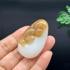 和田玉糖羊脂白玉辈辈封侯猴挂件（28.93g）