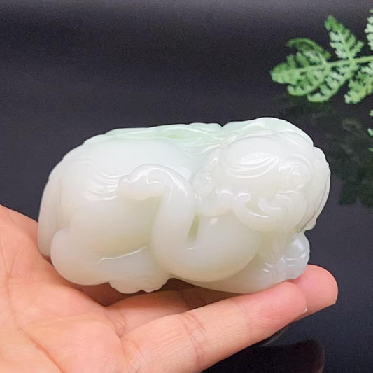 和田玉白玉吉祥如意大象把件（266.43g）