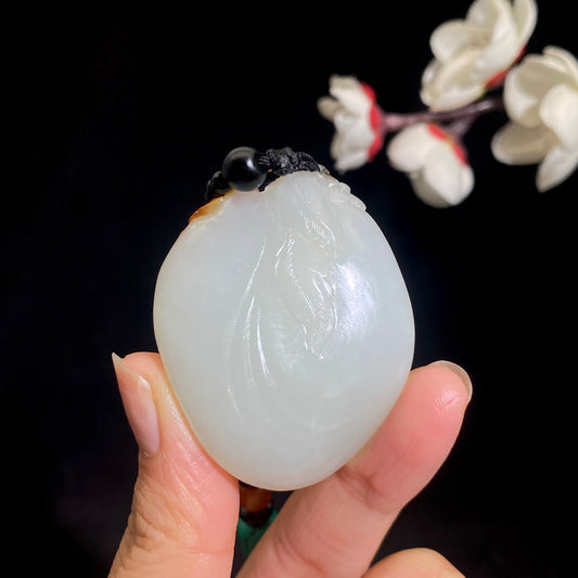 和田玉-白玉籽料【福来挂件】63.9克