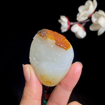 和田玉-白玉籽料【福来挂件】63.9克