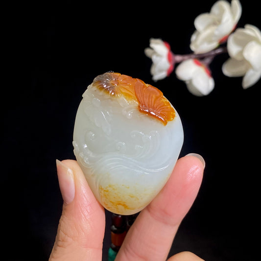 和田玉-白玉籽料【福来挂件】63.9克
