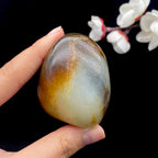 和田玉-聚红皮青花籽料原石（117.7克）