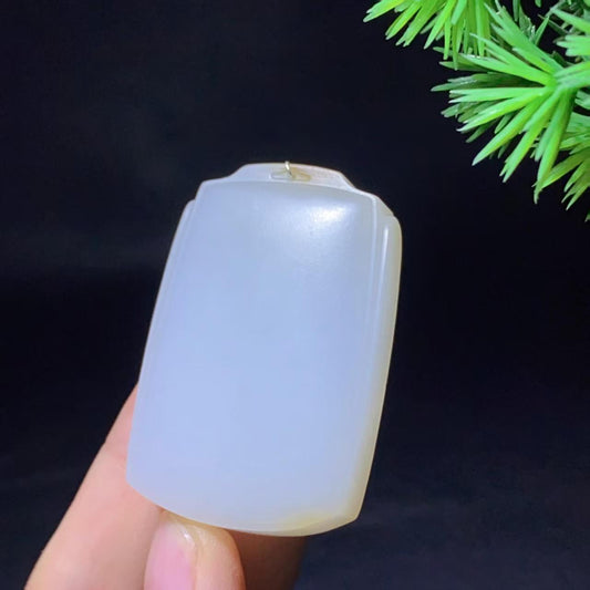 和田玉糖白无事牌（32.2g）