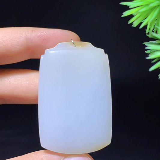 和田玉糖白无事牌（32.2g）