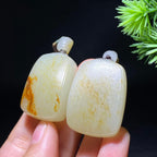和田玉籽料无事牌【一对】20.5g