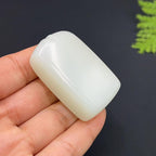 和田玉羊脂白玉平安无事牌玉牌（58.4g）