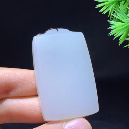 和田玉白玉无事牌（33.5g）