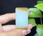新疆和田玉且末料天地糖平安无事牌（38.5g）