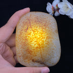 和田玉-洒红皮白肉籽料牌型手把件（197.4克）