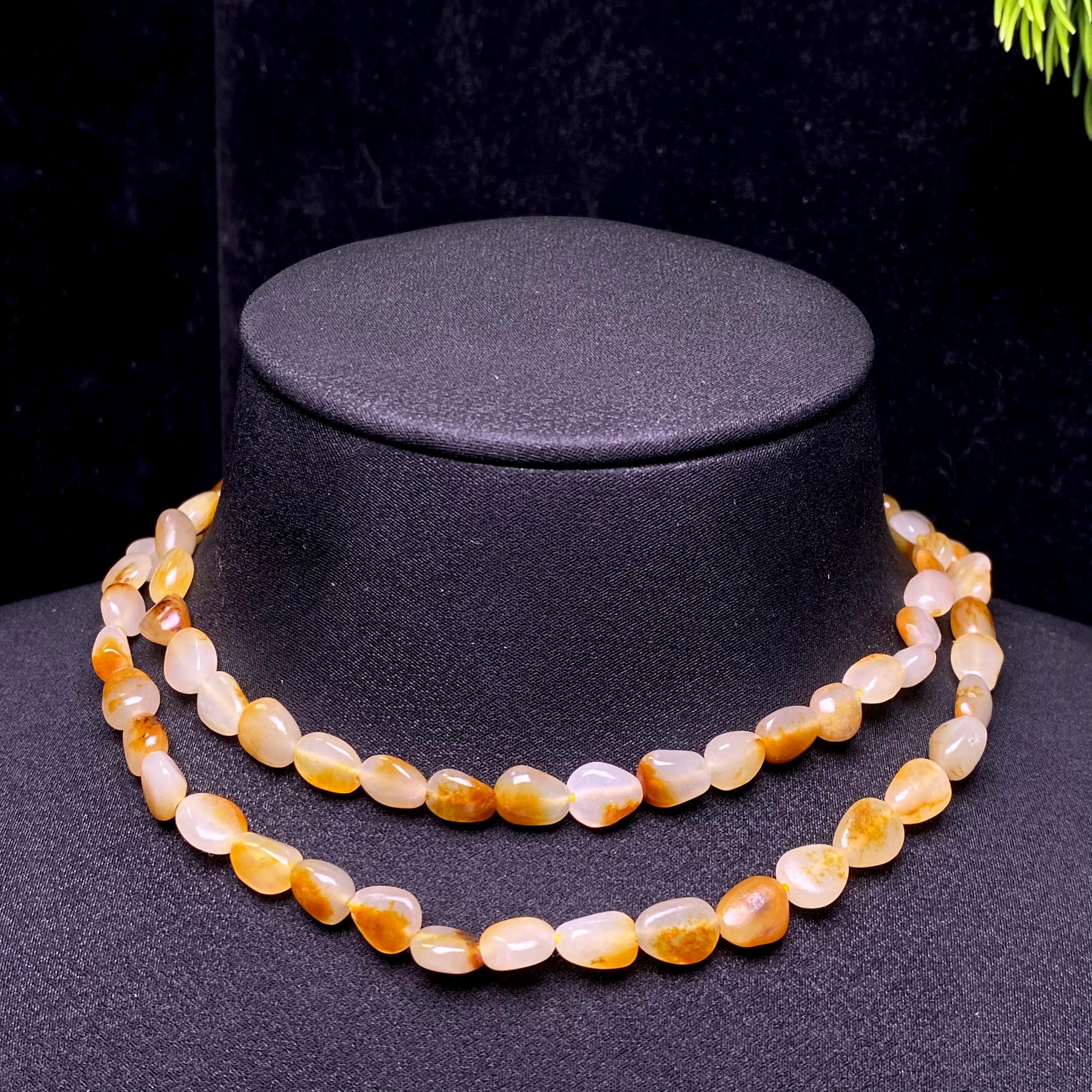 和田玉洒金皮白肉籽料项链（26.5g）