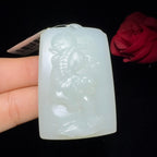 和田玉白玉挂件虎虎生威牌子（52.7g）