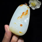 收藏毕业级和田玉籽料挂件观音挂件（83.1g）