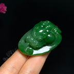 高品质和田玉碧玉菠菜绿守护（44.7g）