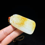 和田玉籽料撒金皮无事牌（59.0g）