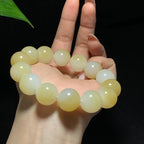 和田山料糖白玉聚宝盆手串（88.5g）