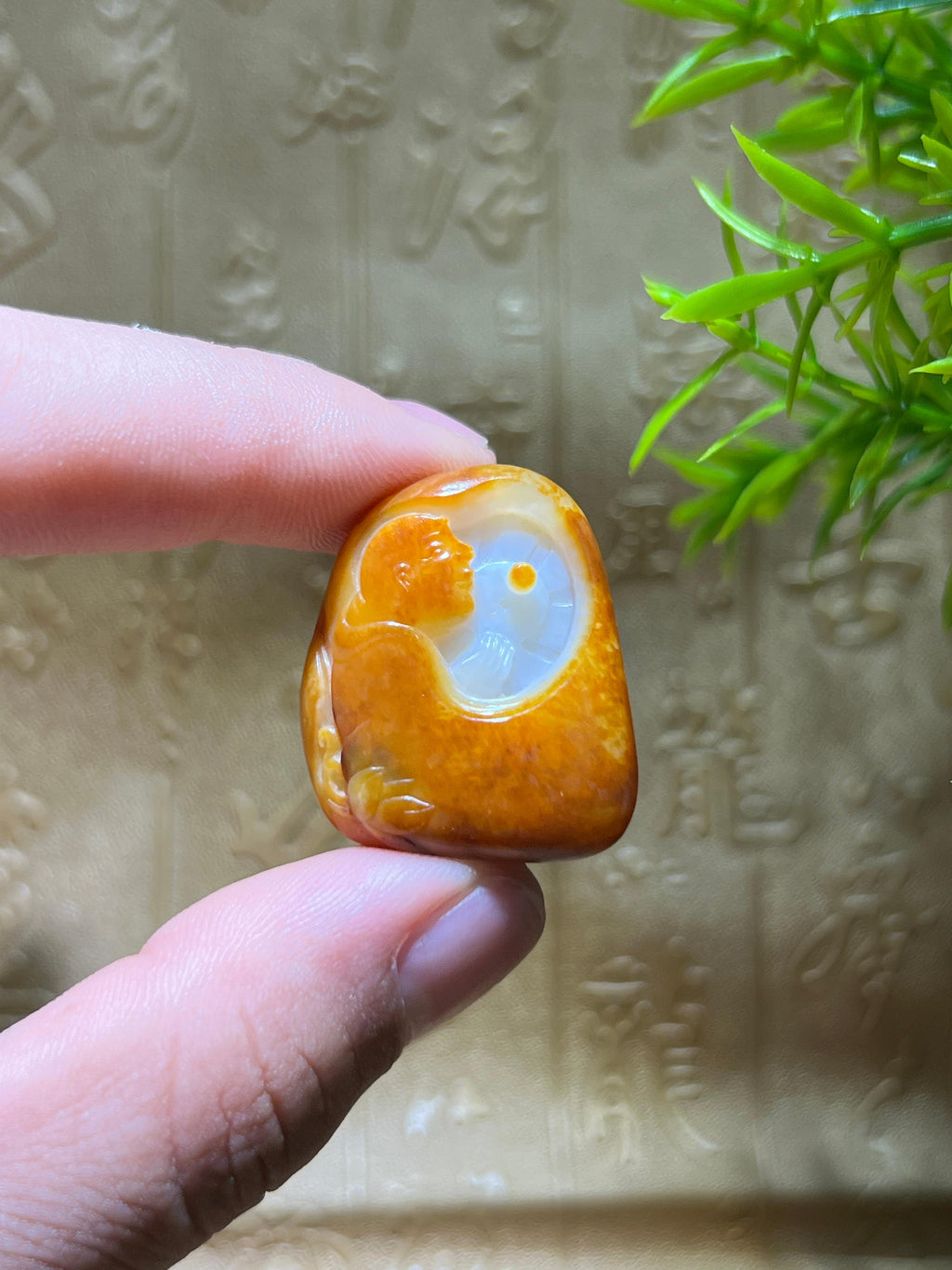 和田玉红皮籽料悟道（13.1g）