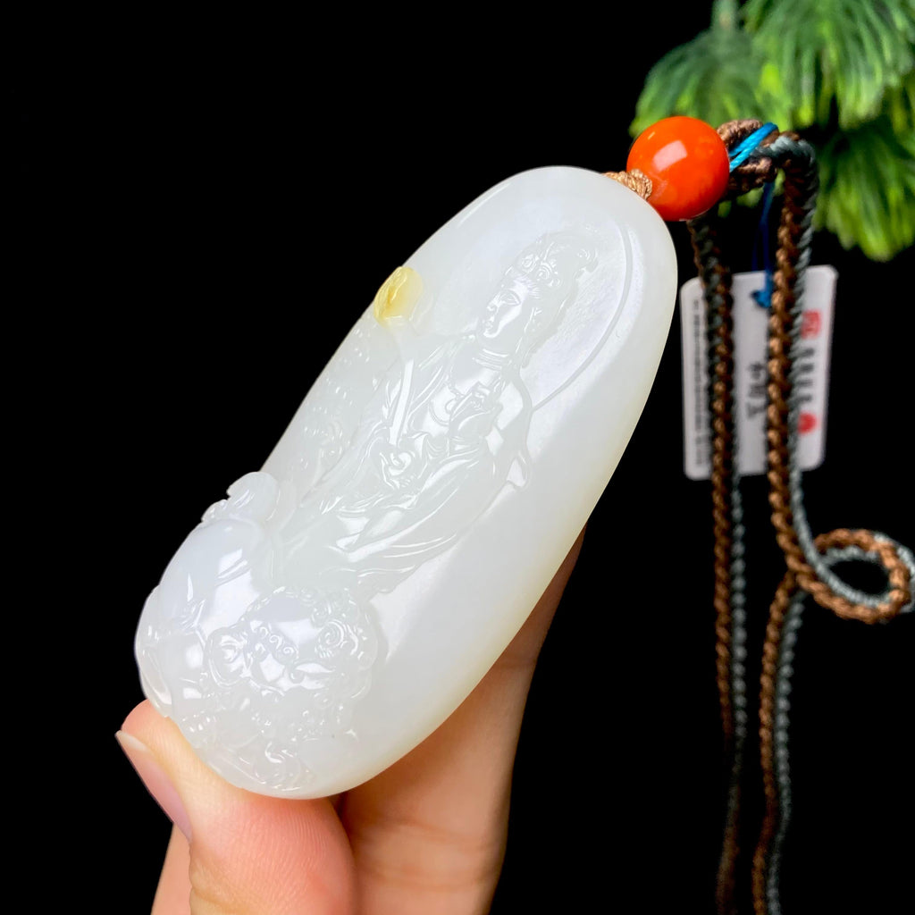 和田玉籽料白玉文殊菩萨（61.2g）