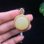 18K金和田黄口吊坠（13.0g）