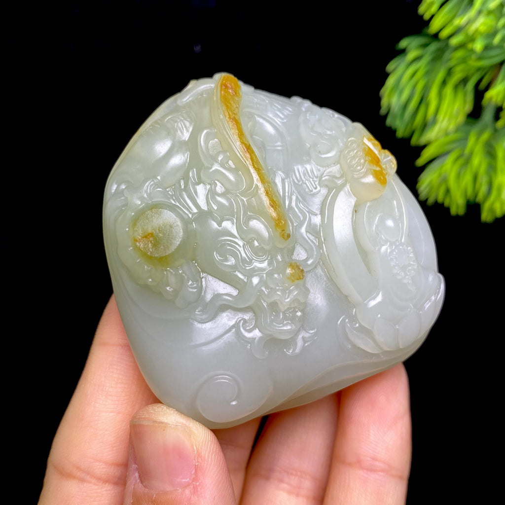 和田玉籽料龙手把件（132.3g）