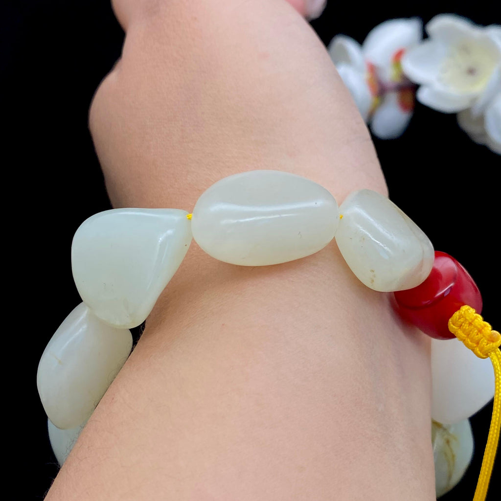 和田玉洒金皮【精品手串】（67.6g）