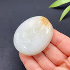 和田玉羊脂白玉观音玉牌（73.27g）