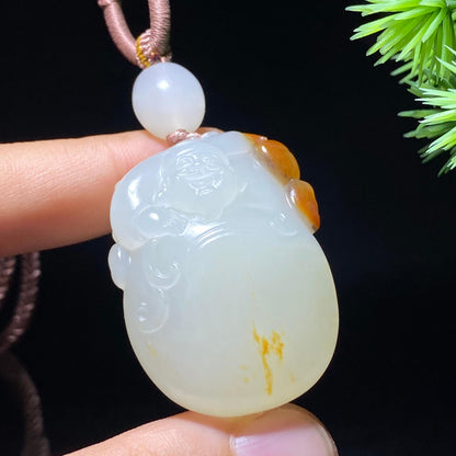 和田玉籽料财神挂件（25.5g）