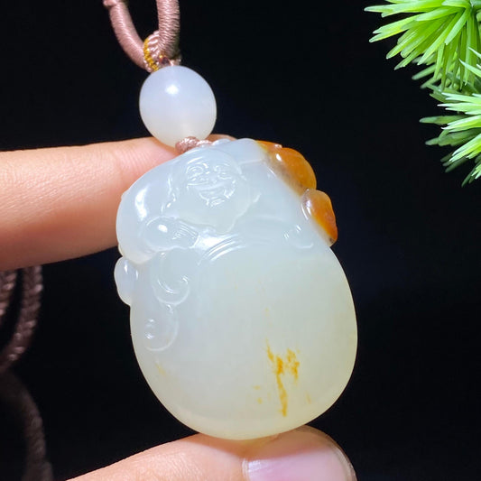 和田玉籽料财神挂件（25.5g）