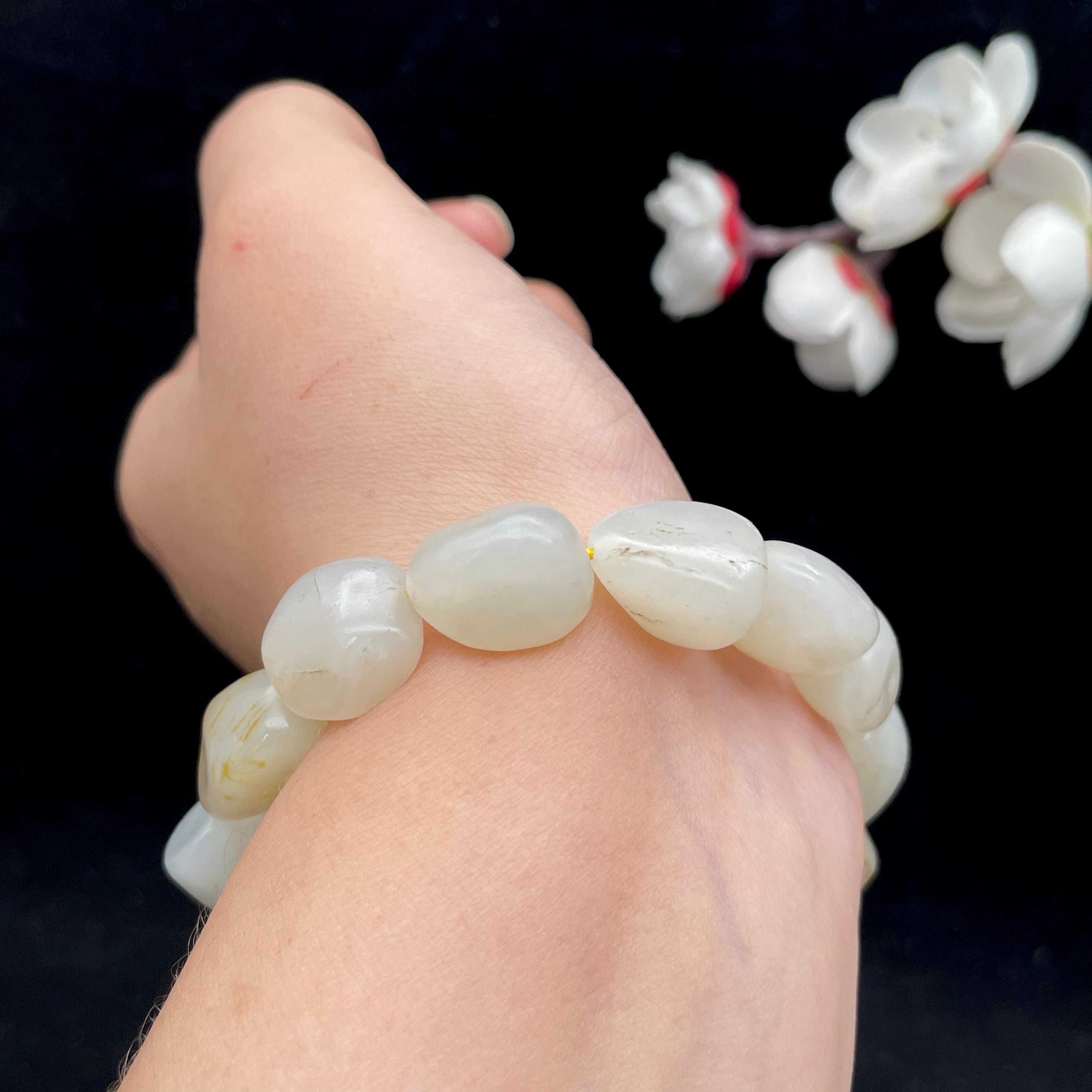 和田玉白玉籽料【精品手串】（41.3g）