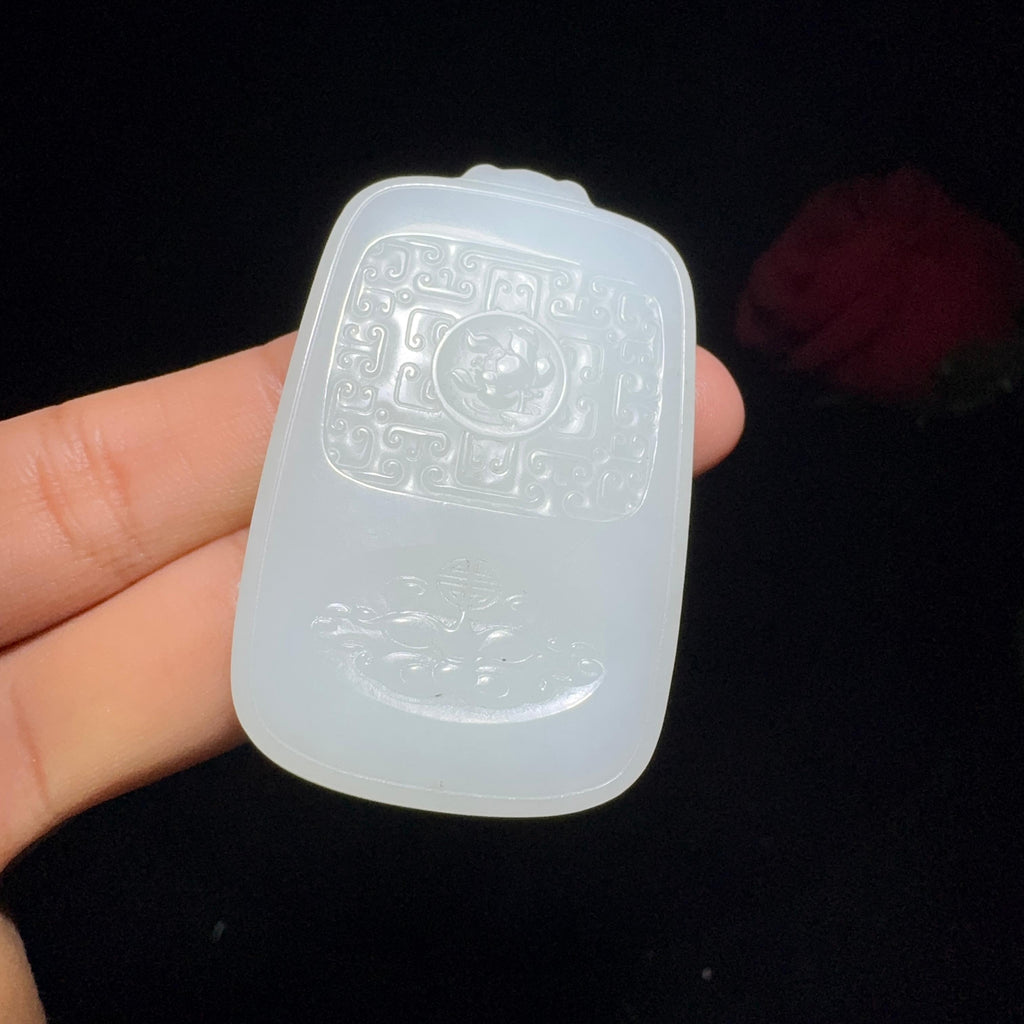 和田玉白玉龙凤牌（35.7g）