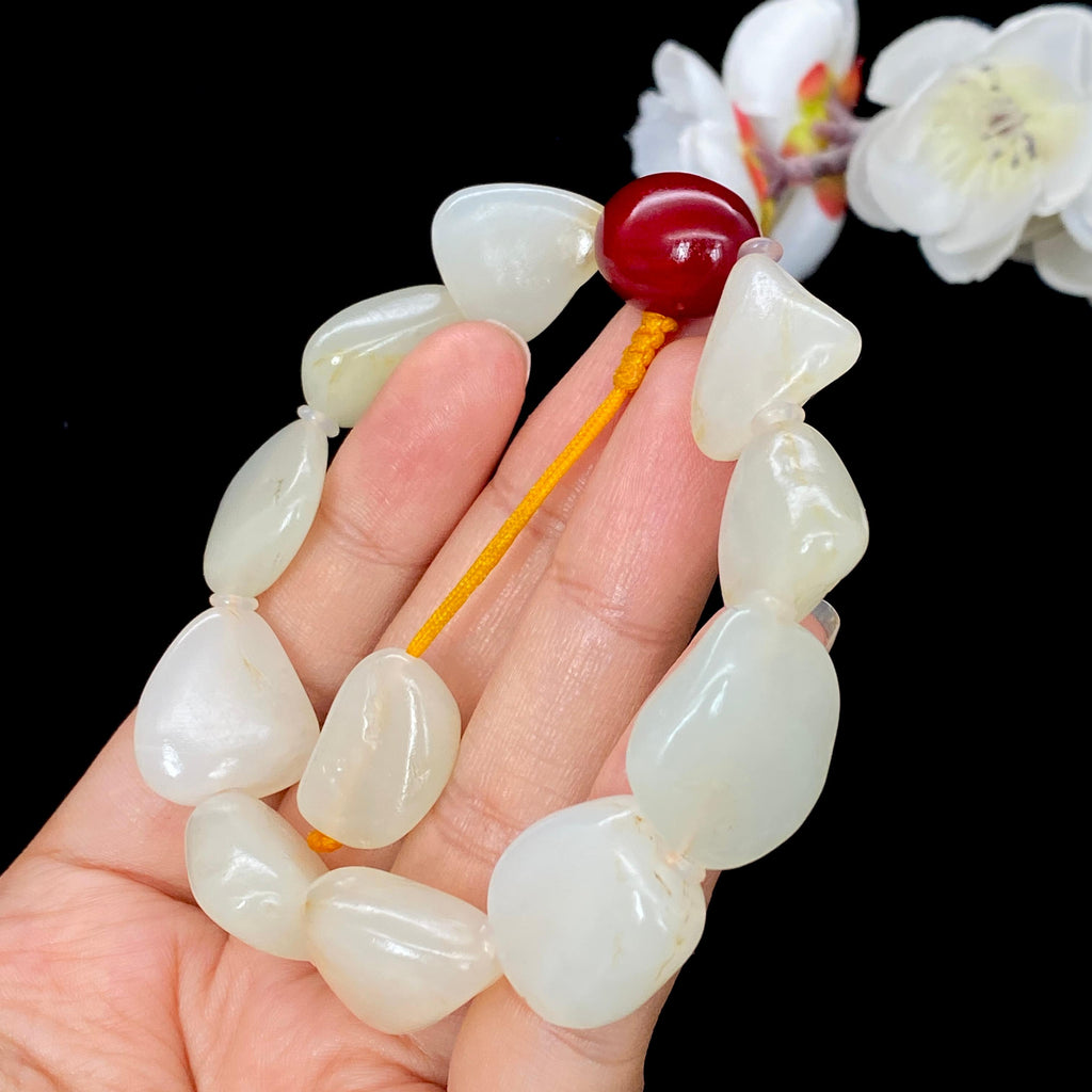 和田玉白玉籽料【精品手串】（48.8g）