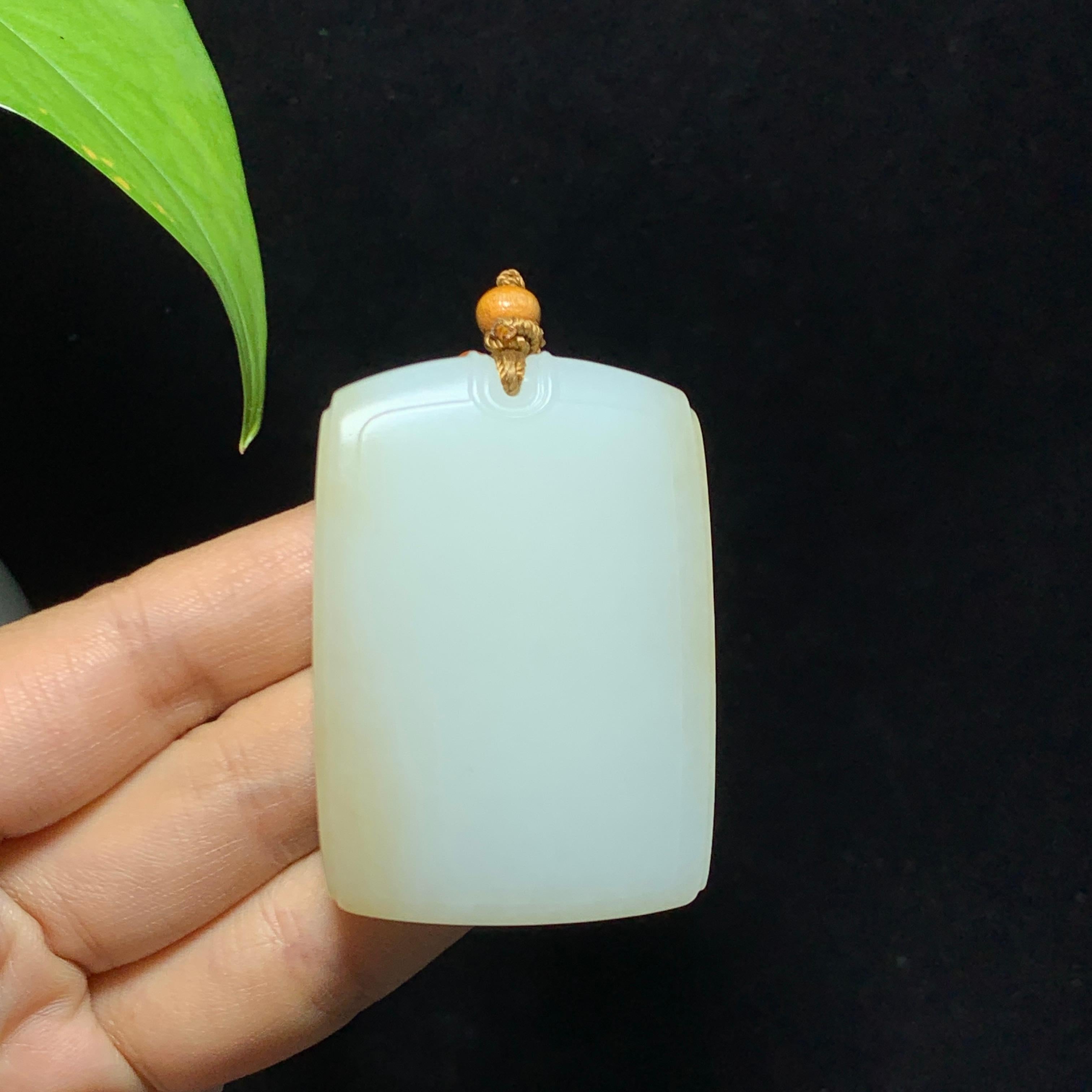 和田山料糖白玉无事牌挂件（60.7g）