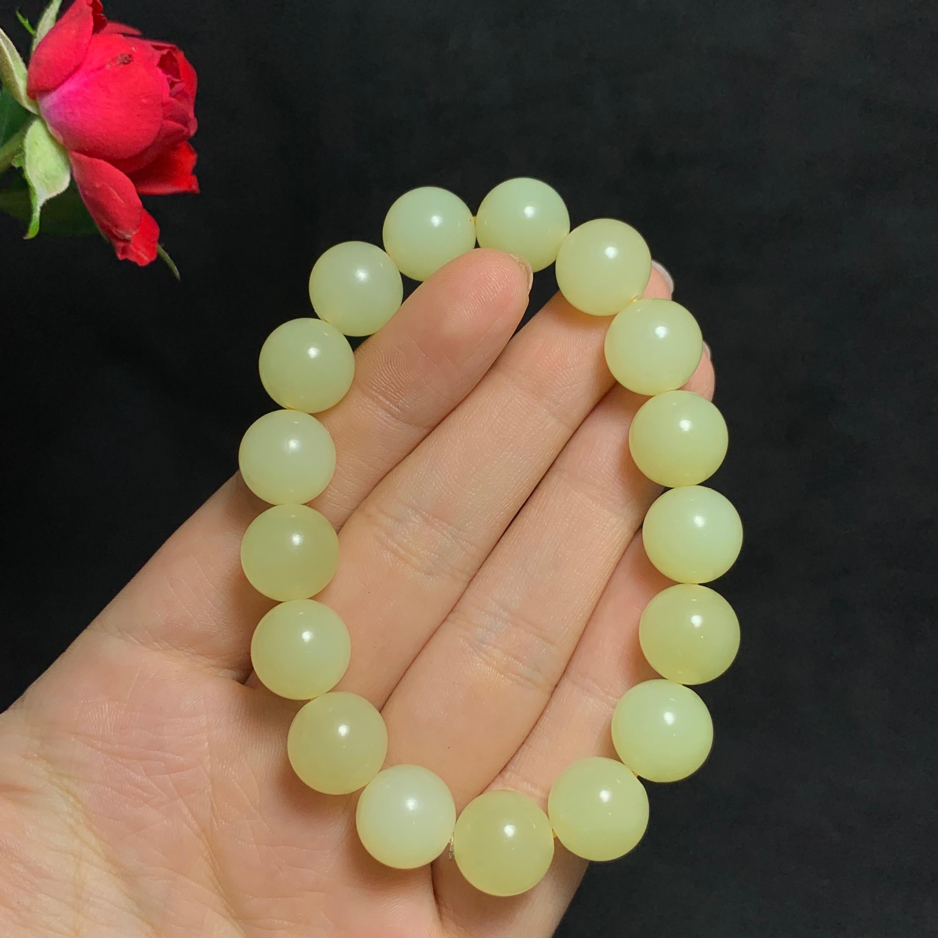 高品质和田山料黄口手串（46.3g）