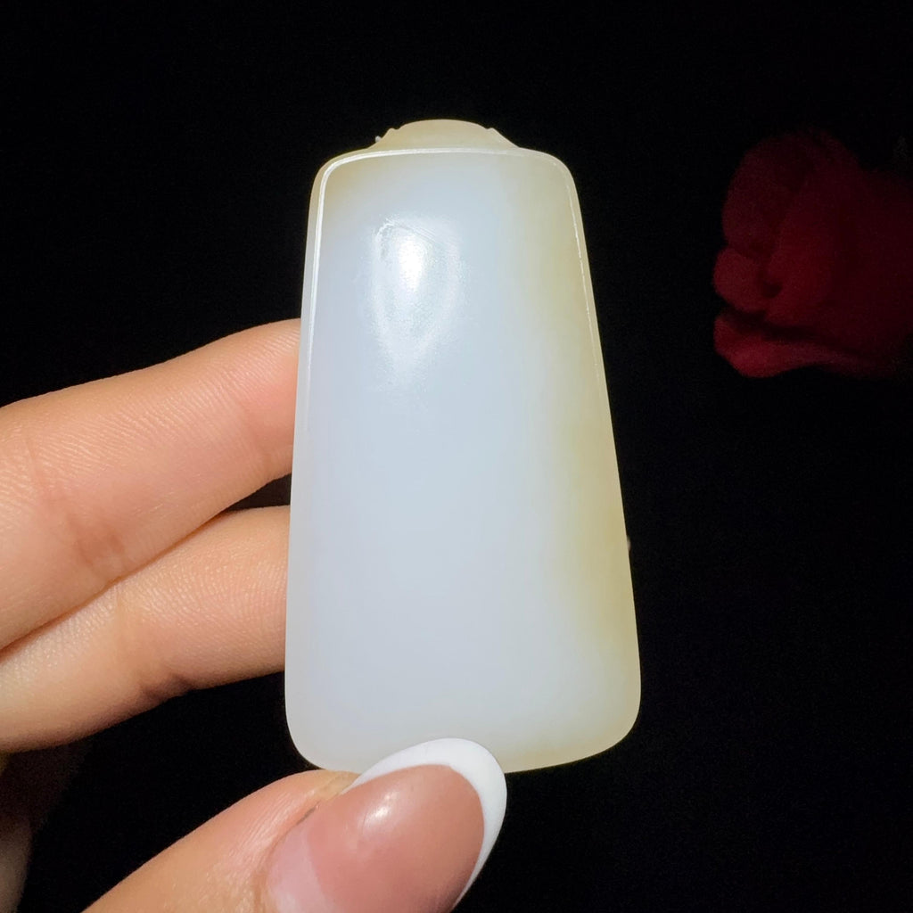 和田玉糖白平安无事牌（42.5g）