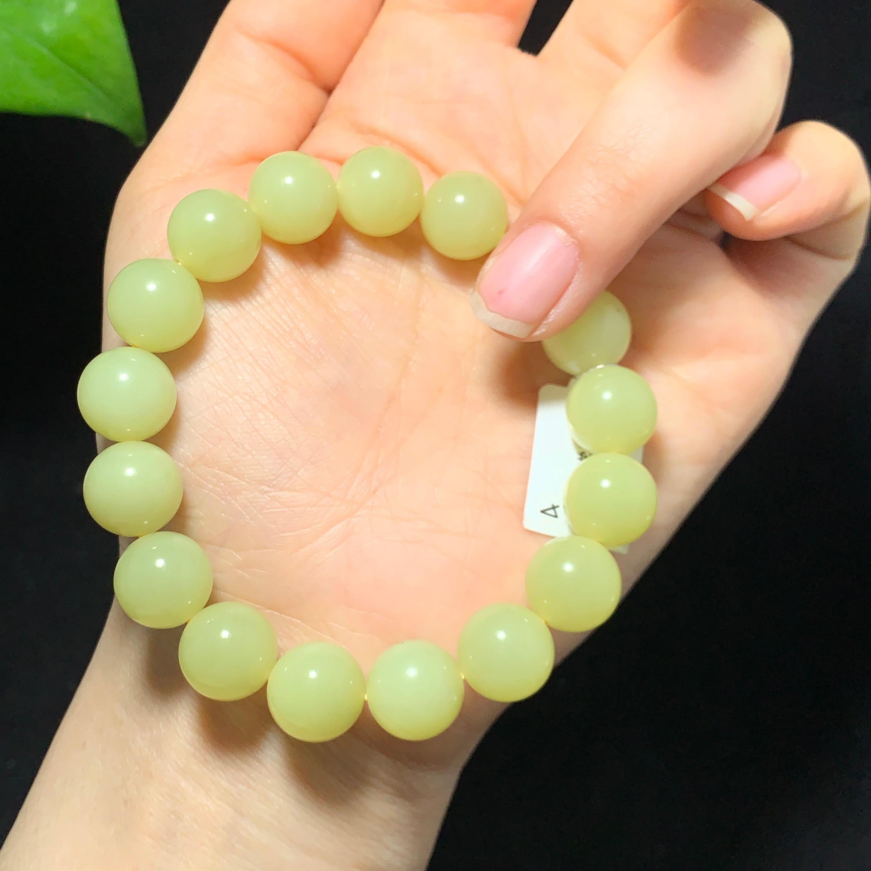 高品质和田山料黄口手串（46.5g）