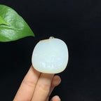 珍藏品和田籽料洒金皮白玉文殊菩萨挂件（51.0g）