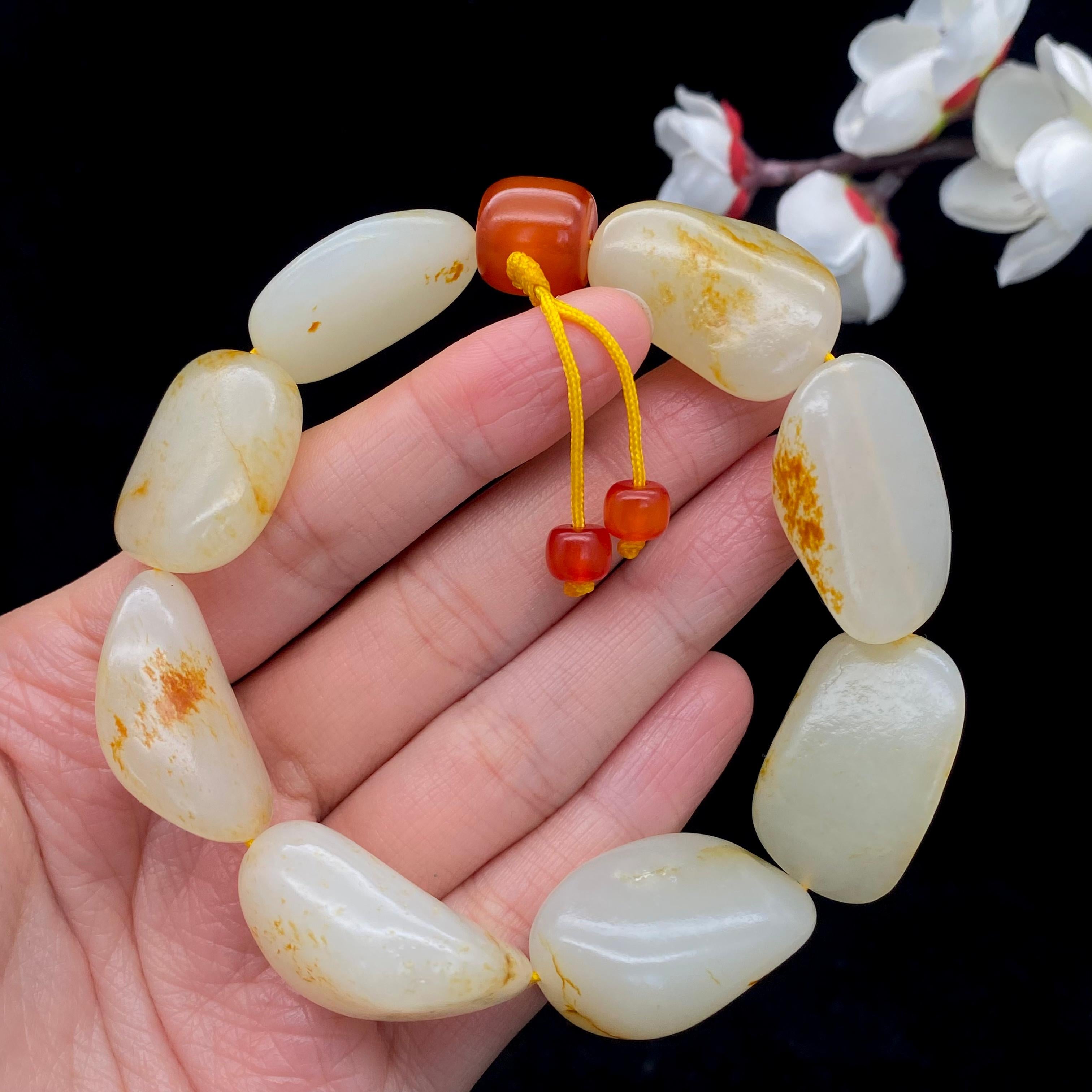 和田玉洒金皮【精品手串】（81g）