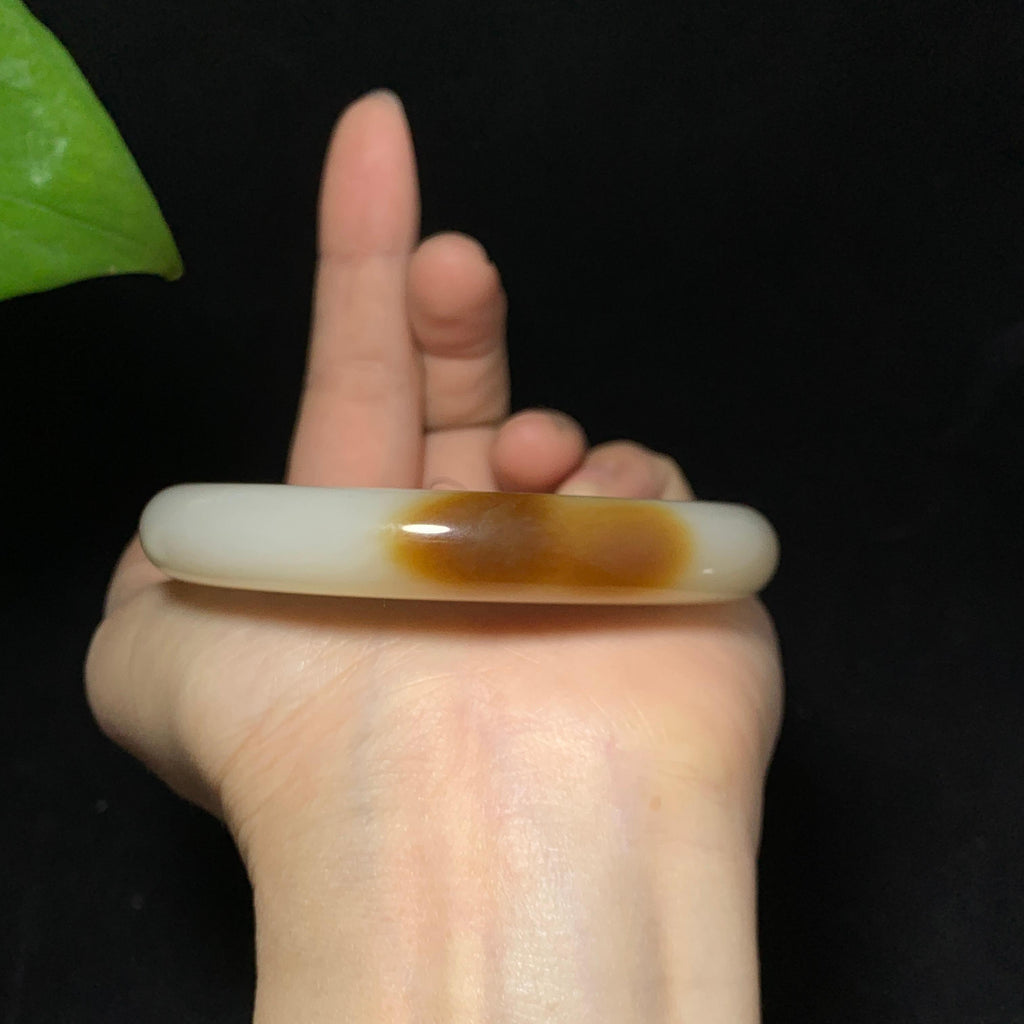 收藏级新疆且末金山矿藕粉带糖手镯（65.9g）