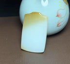 新疆和田玉且末天地糖羊脂玉平安无事牌（38.2g）