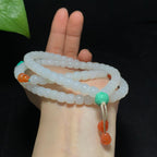 收藏级和田山料羊脂白玉108颗老型珠项链（63.8g）