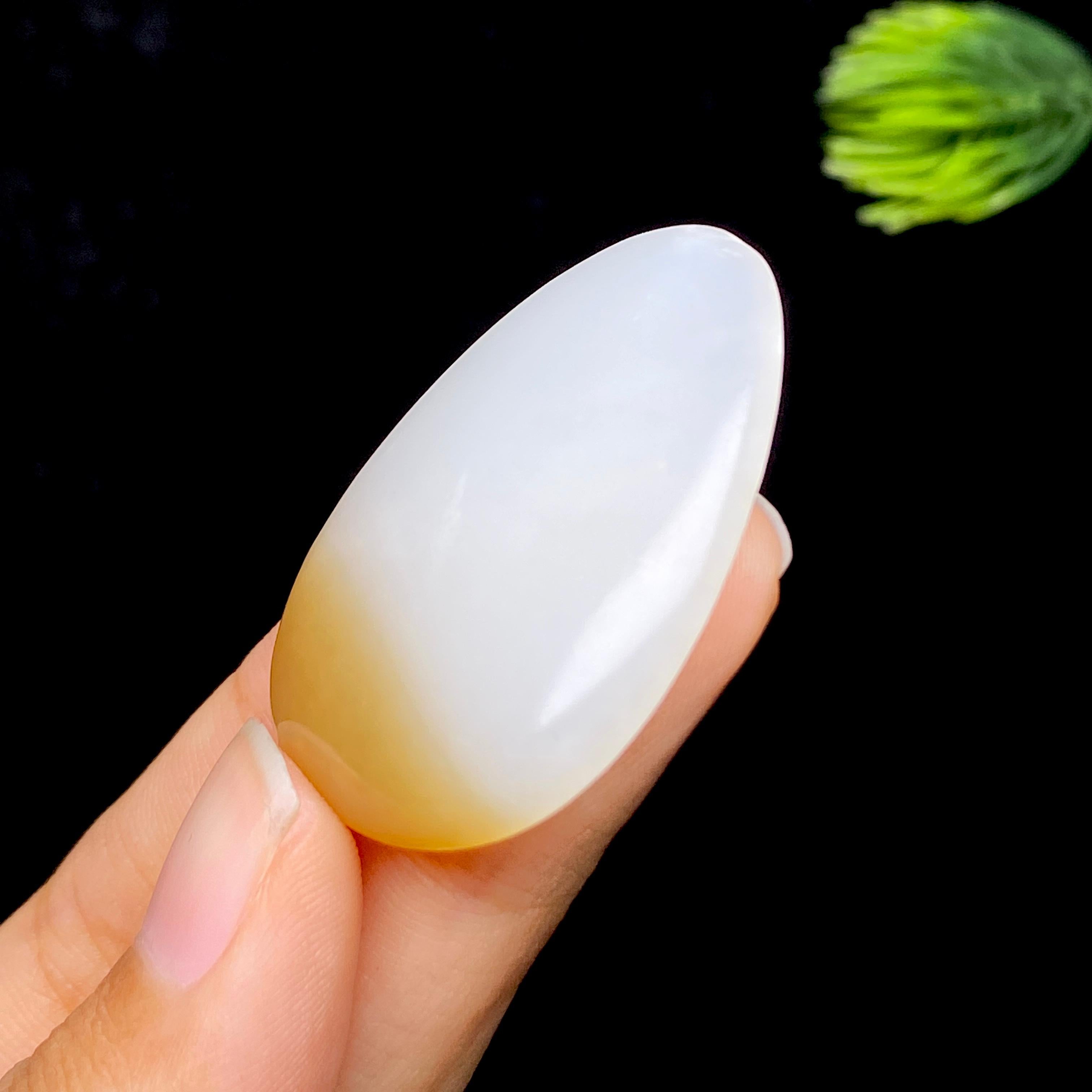 和田玉糖白无事牌（13.9g）